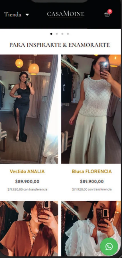 Tienda de Casa Moine en el teléfono