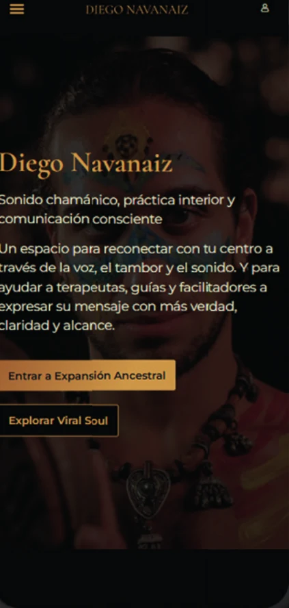 Plataforma de cursos de Diego Navanaiz en el teléfono